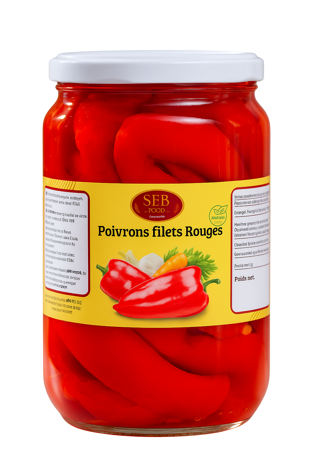 Poivrons filet mariné rouge 720g SFB FOOD